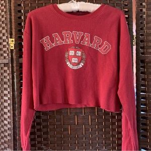 Long Sleeve Harvard Crop Top | Size L | Forever 21 | Free with Purchase